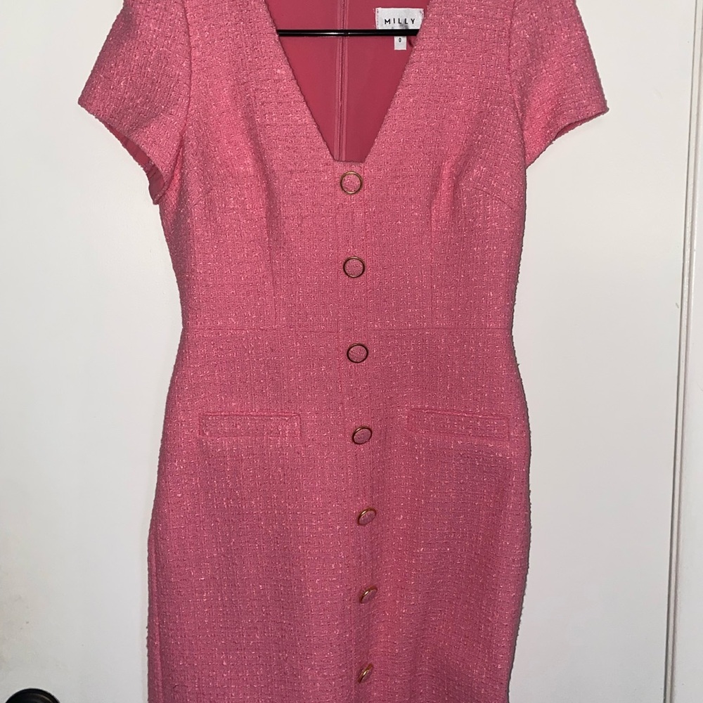 Milly Pink Button-Down Dress